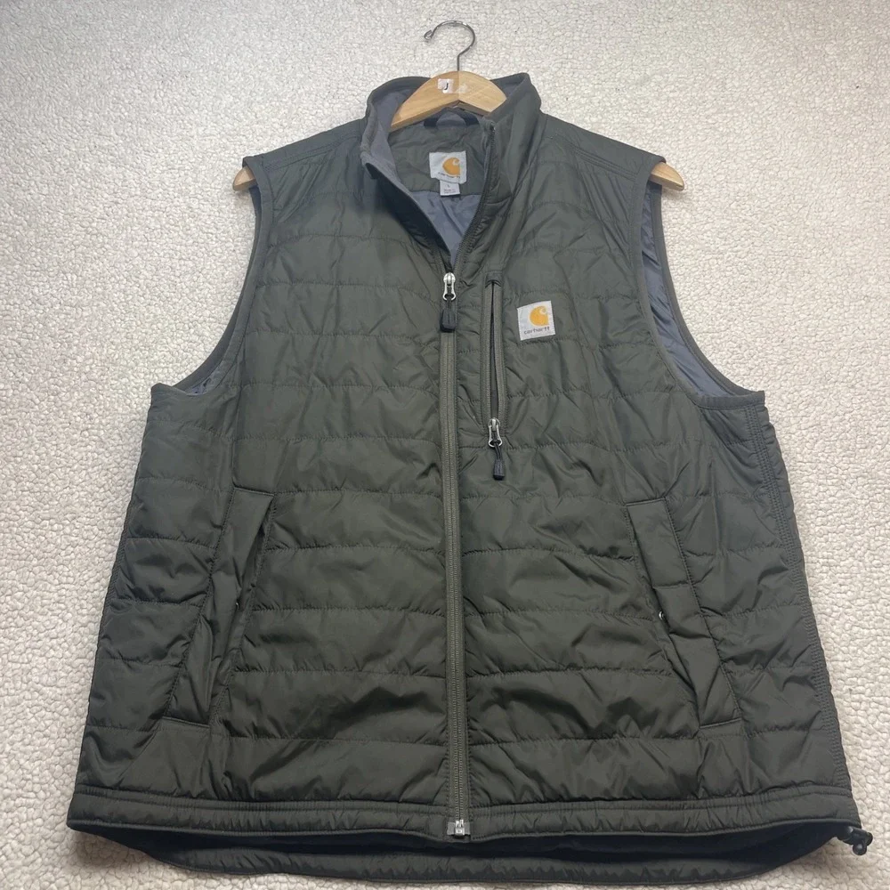 Carhartt Vest Mens L Green 102286 Gilliam Rain Defender Insulated Lightweight - Picture 2 of 10